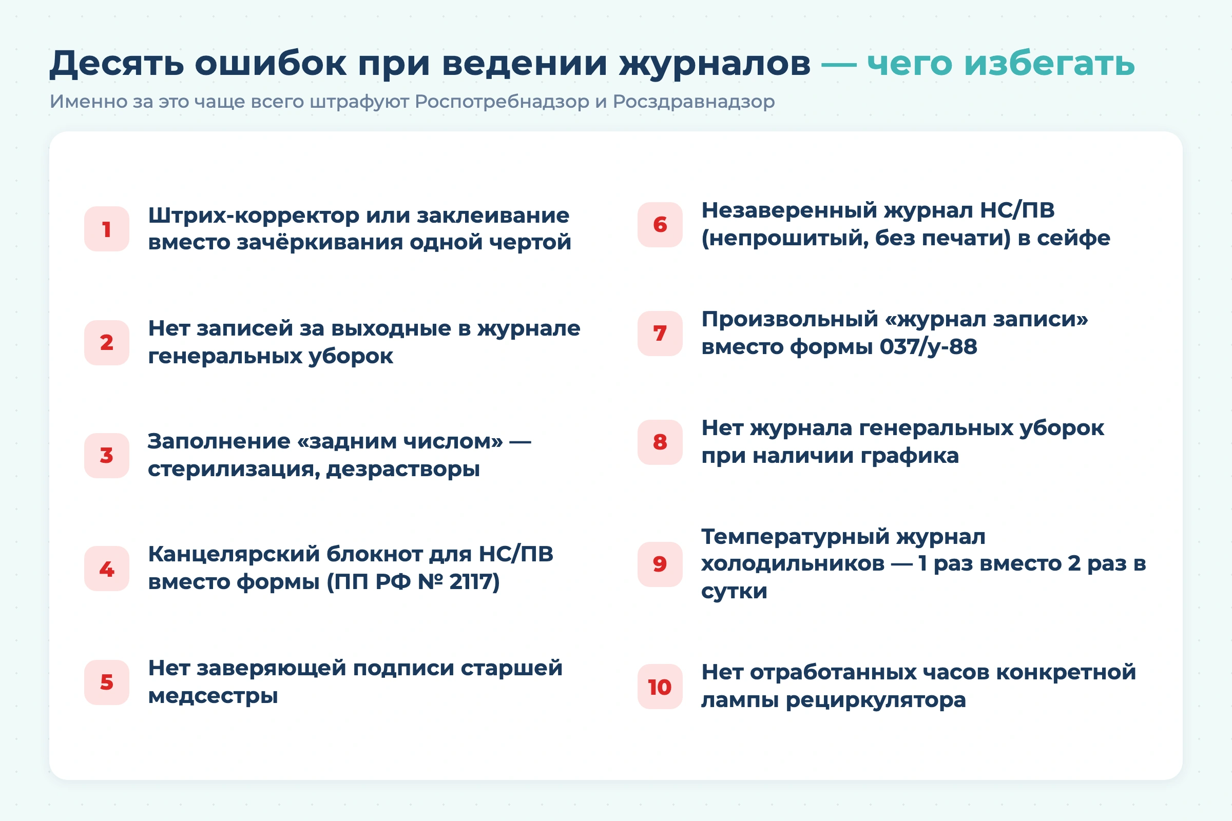 Какие журналы должны быть в стоматологии в 2026 году